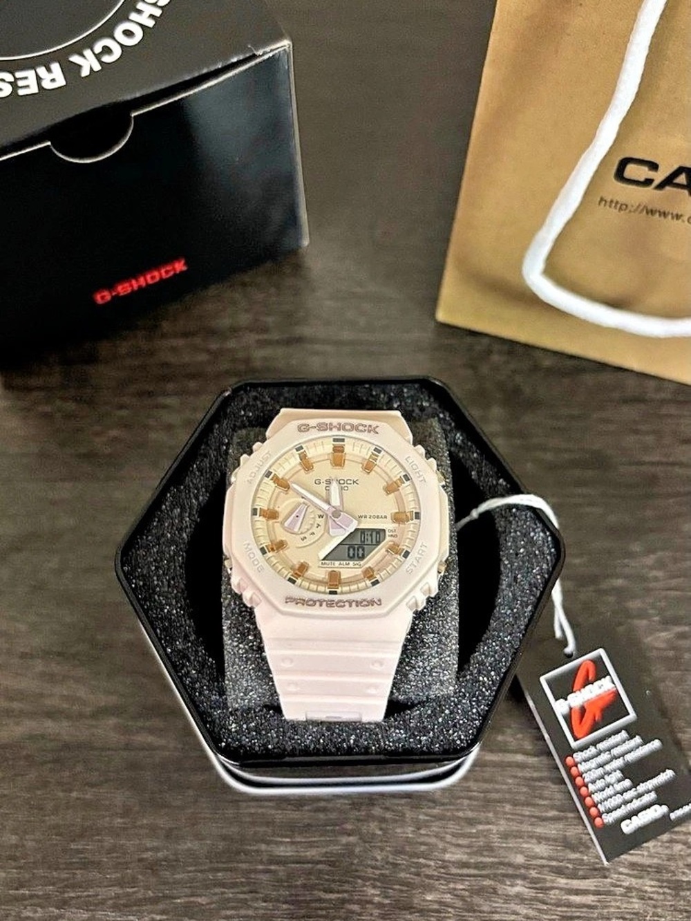 Casio G-SHOCK 2100 Pink Rose Gold Analog Digital Watch